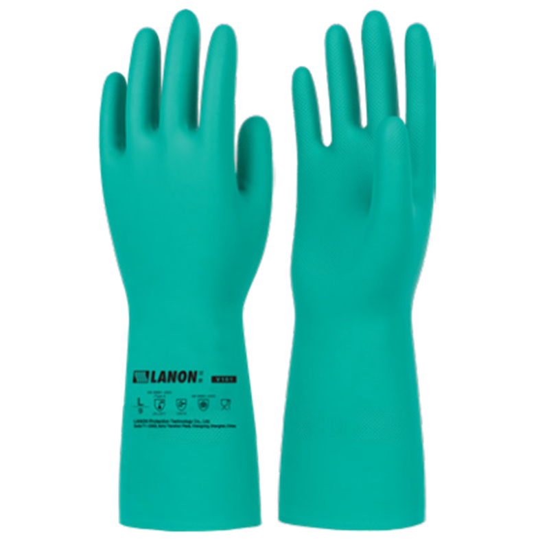 LANON蘭浪V101經(jīng)濟款植絨內(nèi)襯丁腈防化手套