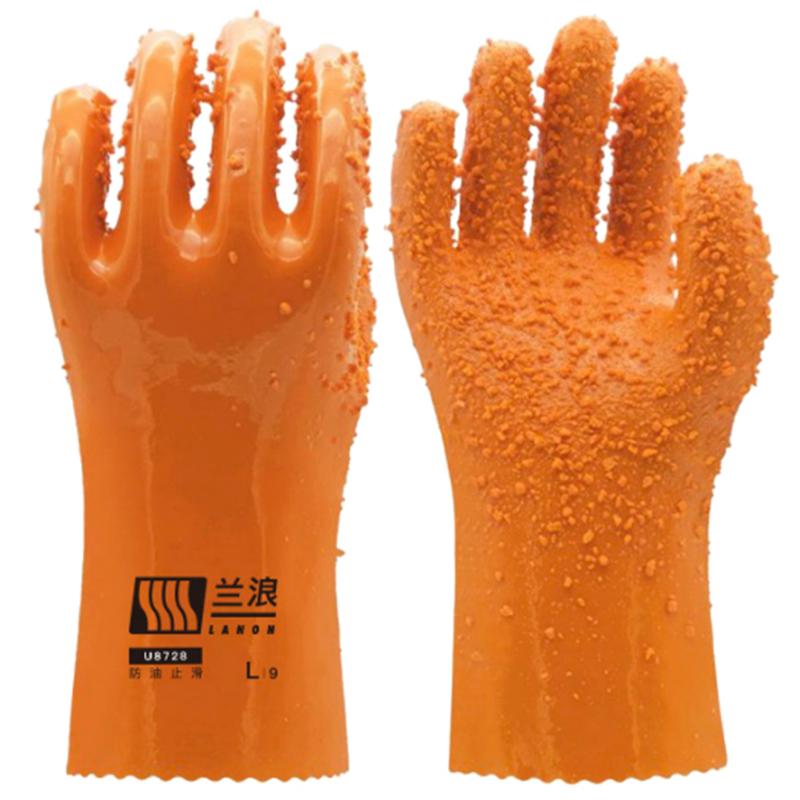LANON蘭浪U8728耐油止滑PVC手套