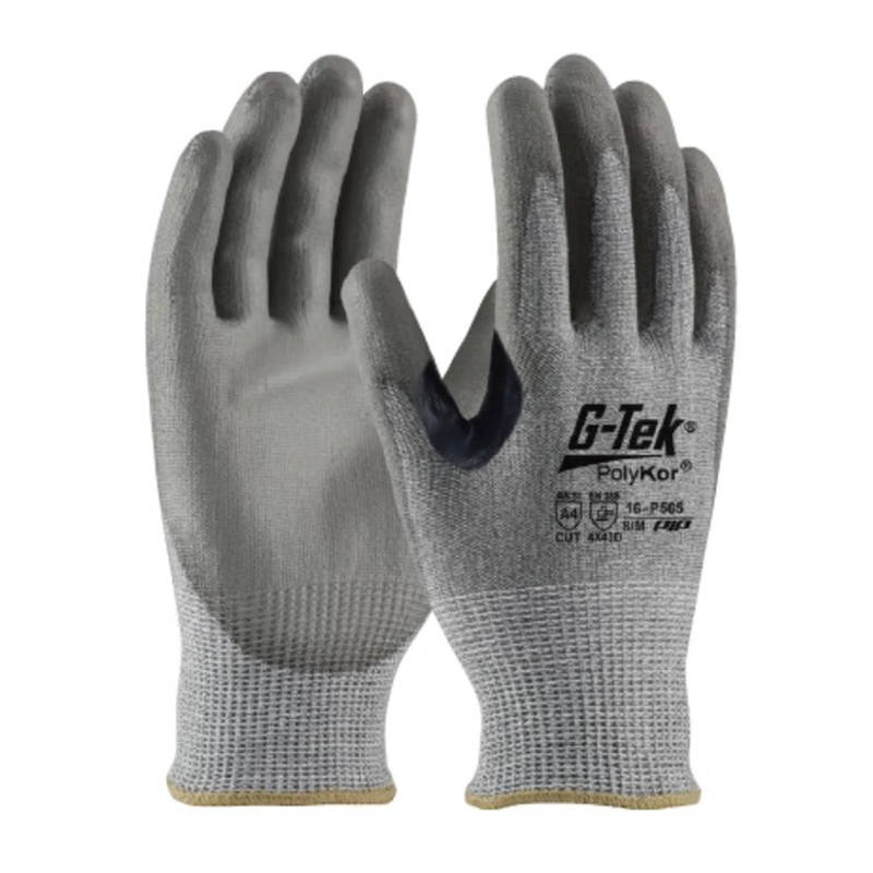 PIP 16-P565 C級(jí)13針PolyKor虎口加強(qiáng)PU涂層防切割手套
