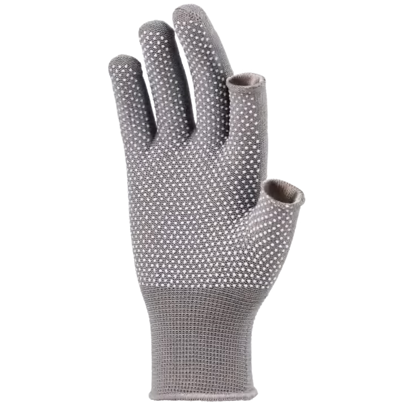好員工D1304灰色半指滌綸點(diǎn)塑手套