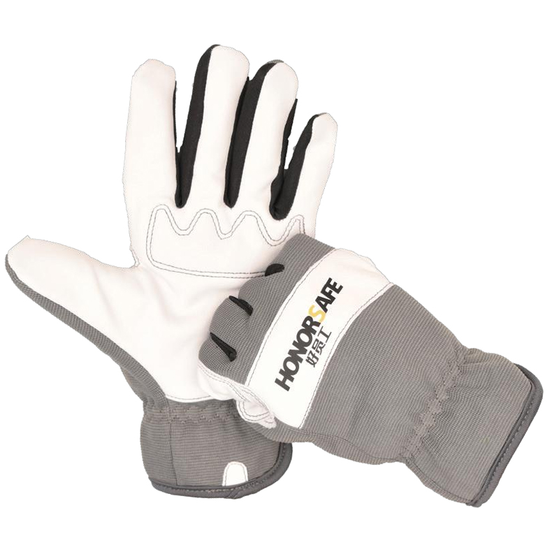 好員工YF02針織布超纖涂層灰色園藝手套