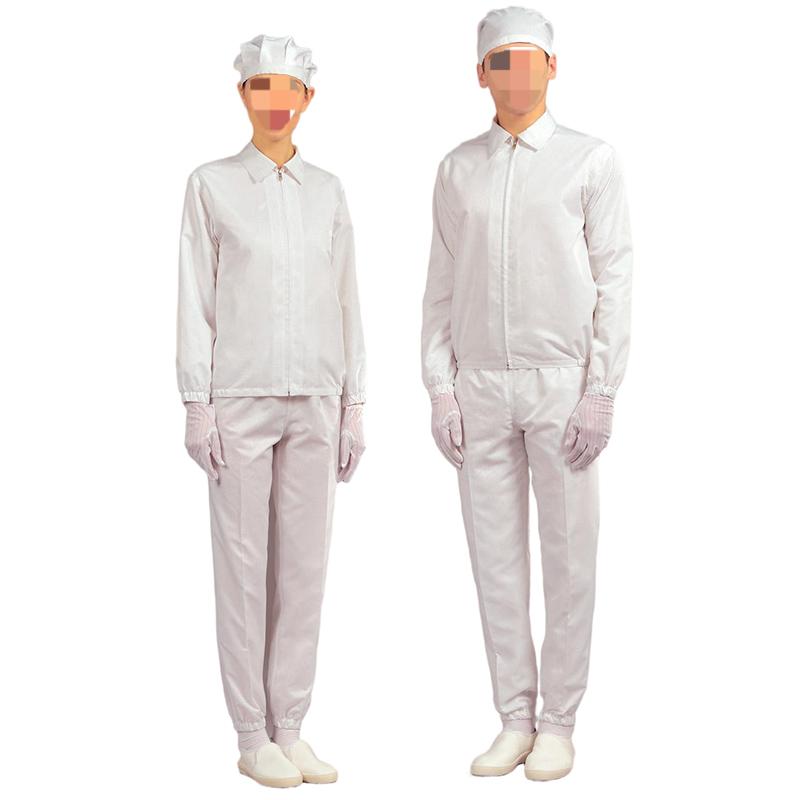 嘉柏利通F-2211白色翻領(lǐng)拉鏈?zhǔn)椒煮w潔凈服