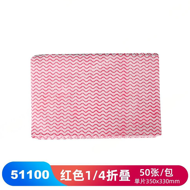 JEENOR潔諾 HV70 51100紅色波浪紋家用清潔布