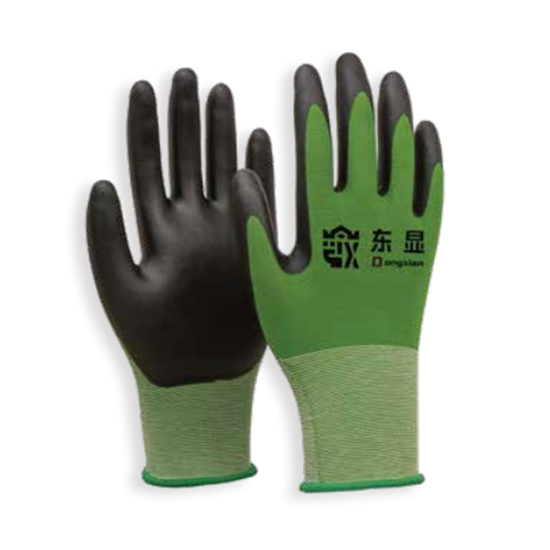東顯21-3-001 21針超細發(fā)泡浸膠涂層尼龍手套