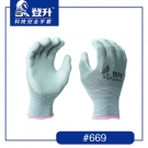 登升669滌綸PU半掛勞保手套 登升669滌綸PU半掛勞保手套