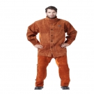 友盟AP-3080咖啡色牛二層皮阻燃焊工服