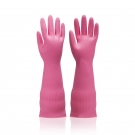 雪蓮10182P.L加長加厚型家用天然乳膠絨里卷邊袖口網(wǎng)格紋手套