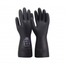 雪蓮20131BL黑色天然乳膠絨里鉆石紋工業(yè)防化手套