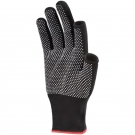 好員工D1305黑色半指滌綸點(diǎn)塑手套