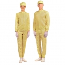 嘉柏利通F-2115黃色立領(lǐng)拉鏈式分體潔凈服