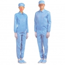 嘉柏利通F-2212藍色翻領(lǐng)拉鏈式分體潔凈服