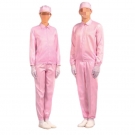 嘉柏利通F-2213粉色翻領(lǐng)拉鏈式分體潔凈服