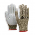 東顯7-1-001 7針芳綸牛二層皮耐高溫防割手套