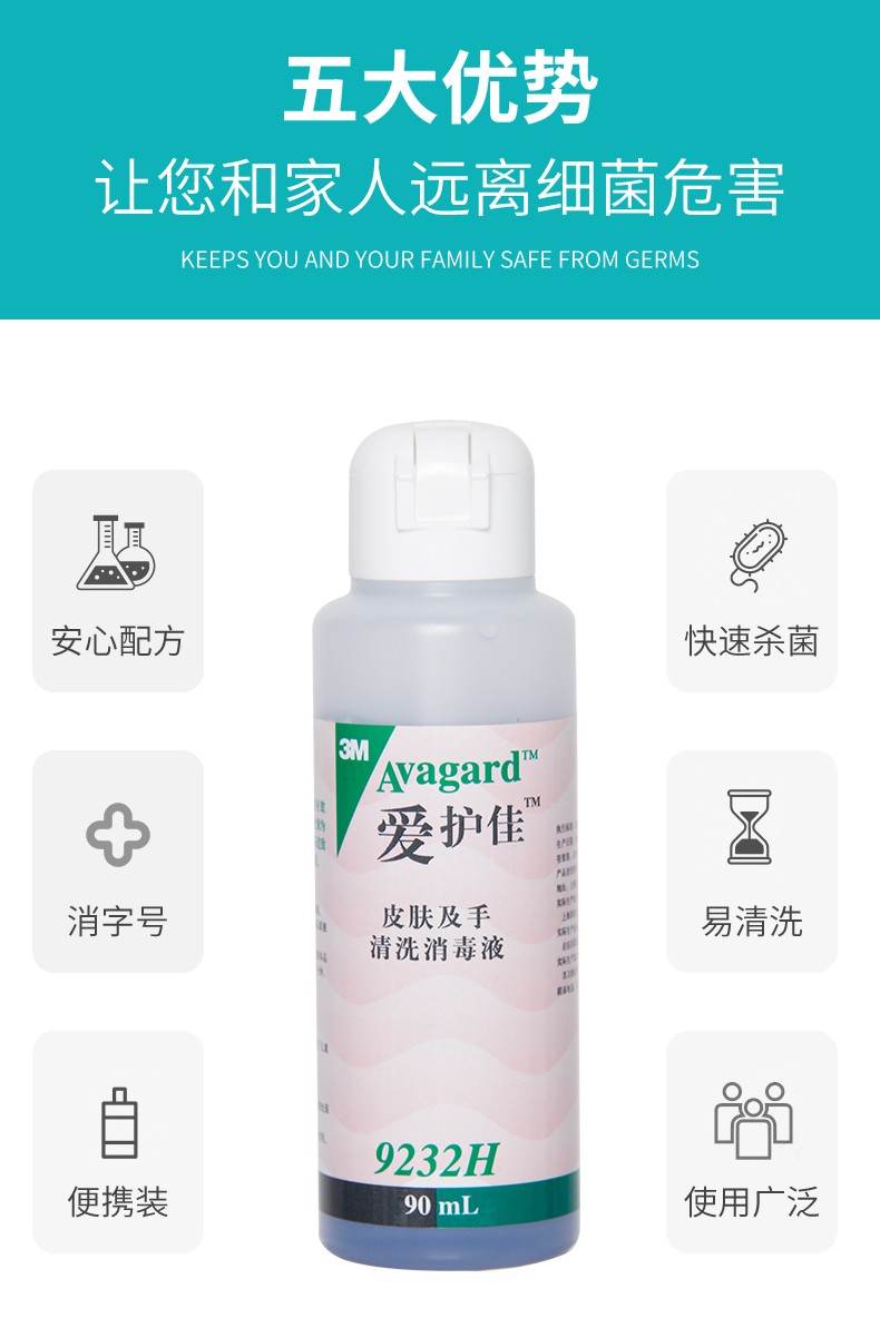 3M愛(ài)護(hù)佳9232H皮膚及手清洗消毒液圖片3