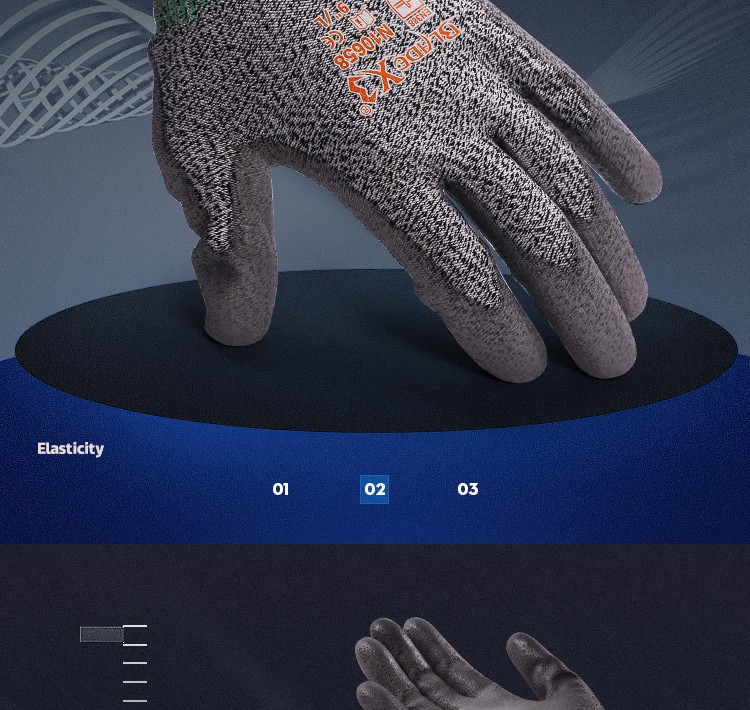 賽立特N10658-10PU涂層3級防割手套圖片5