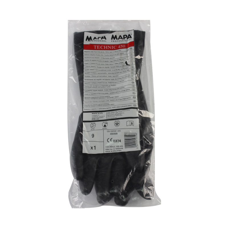 MAPA Technic450-6氯丁橡膠植絨防化手套圖片5