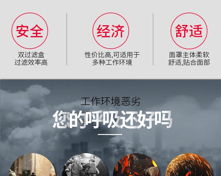 思創(chuàng)ST-M60G-3硅膠半面罩防毒面具圖片3