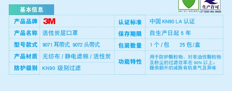3M9072KN90有機(jī)蒸氣防毒口罩圖片4