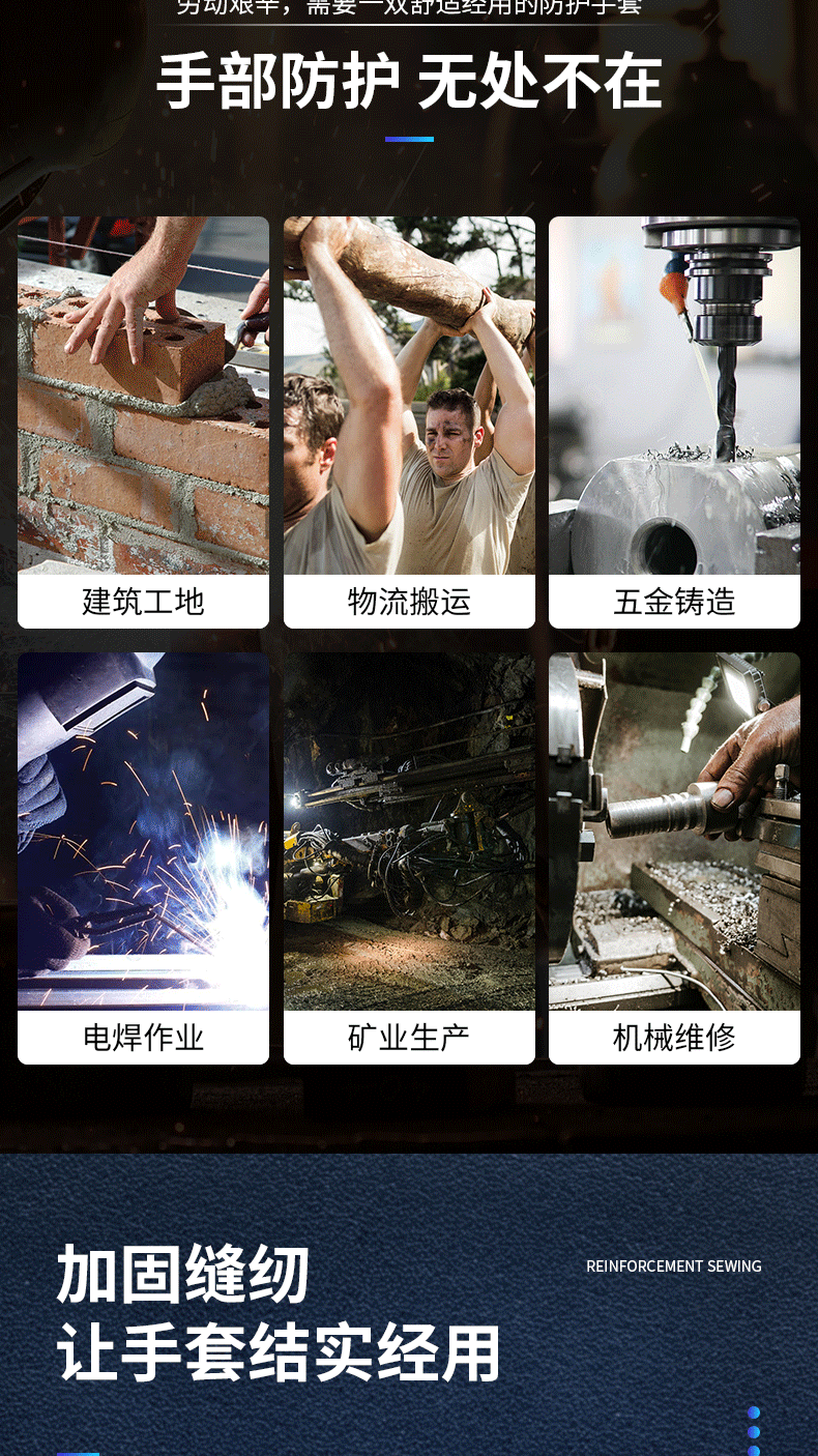 君御7324黃甲24道線帆布手套圖片3