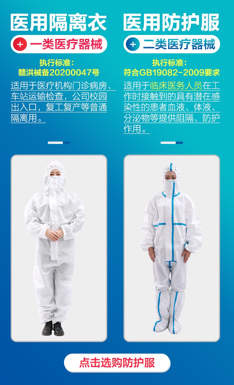 可孚連體一次性醫(yī)用隔離衣圖片1