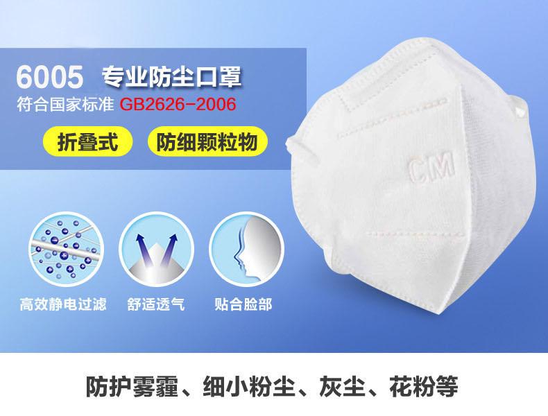 朝美6005-2 KN95帶閥防塵口罩圖片1