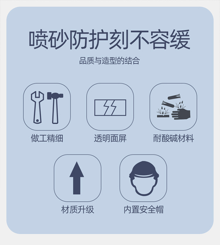 耐酸堿防水噴砂帽圖片2