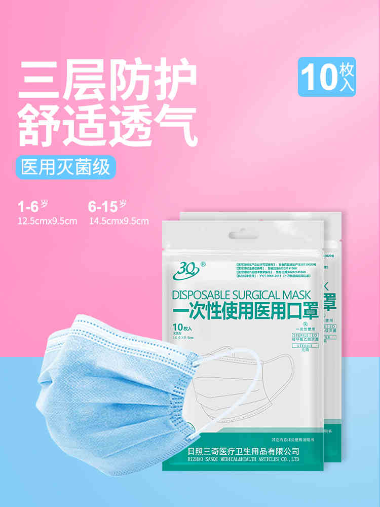 三奇兒童醫(yī)用口罩圖片1