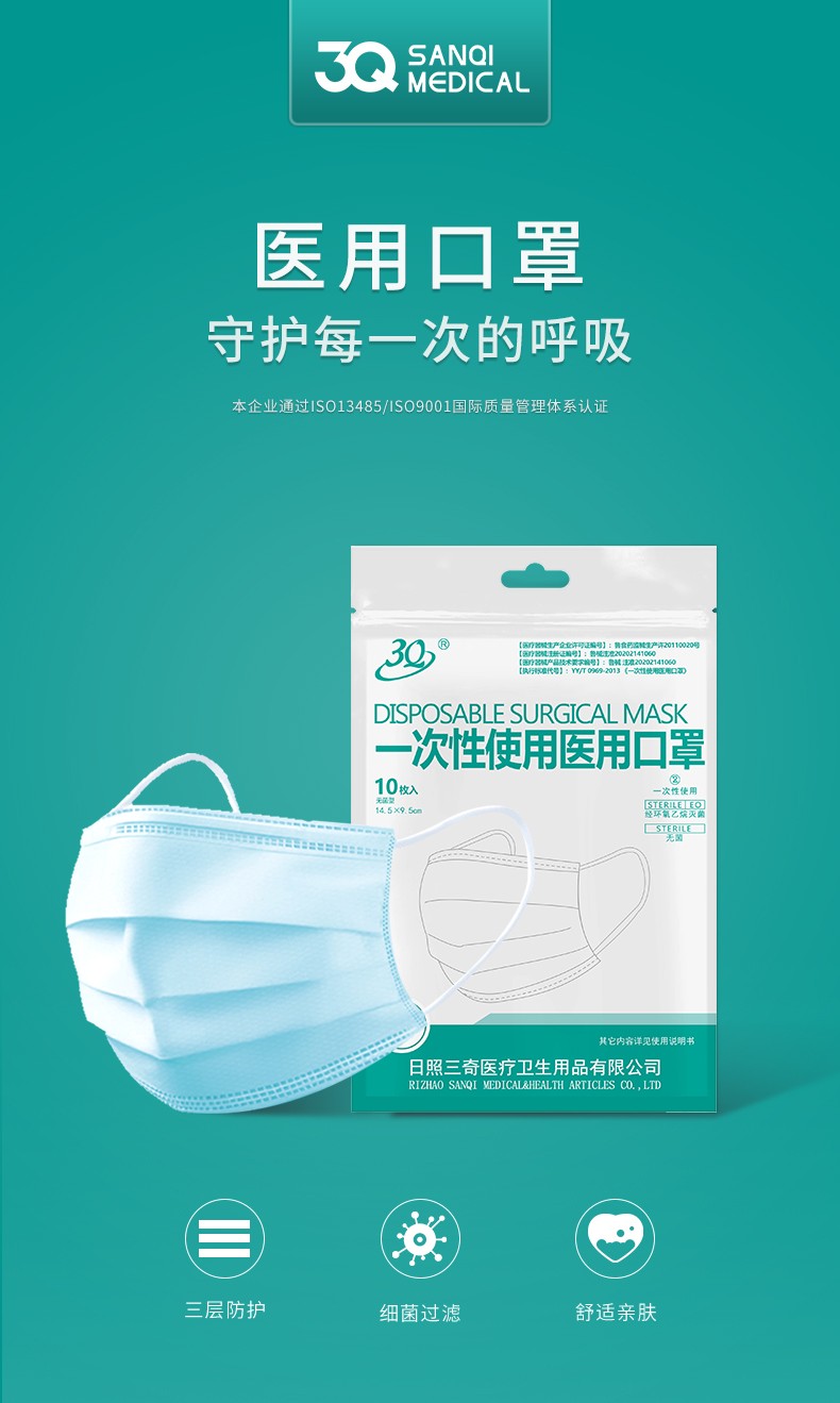 三奇兒童醫(yī)用口罩圖片2
