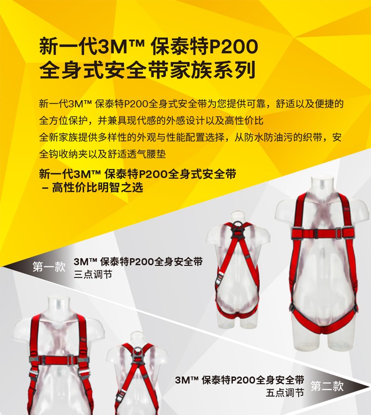 3M1161728保泰特P200五點(diǎn)式全身式安全帶圖片4