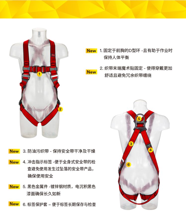 3M1161728保泰特P200五點(diǎn)式全身式安全帶圖片6