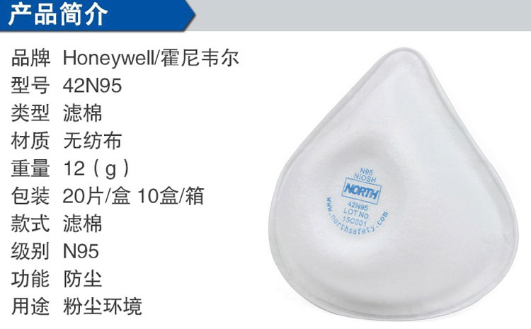 Honeywell霍尼韋爾4200M 4200標(biāo)準(zhǔn)版防塵面具圖片5