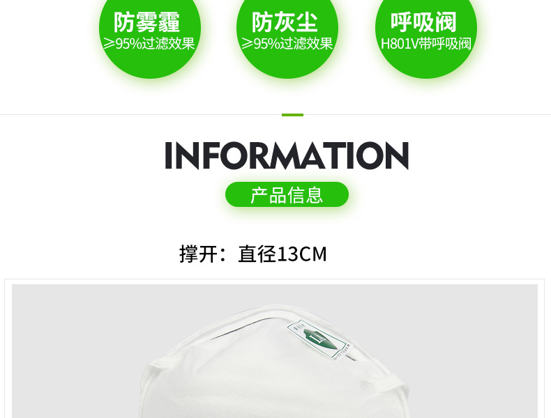 Honeywell霍尼韋爾HYH801頭戴式防塵口罩圖片3
