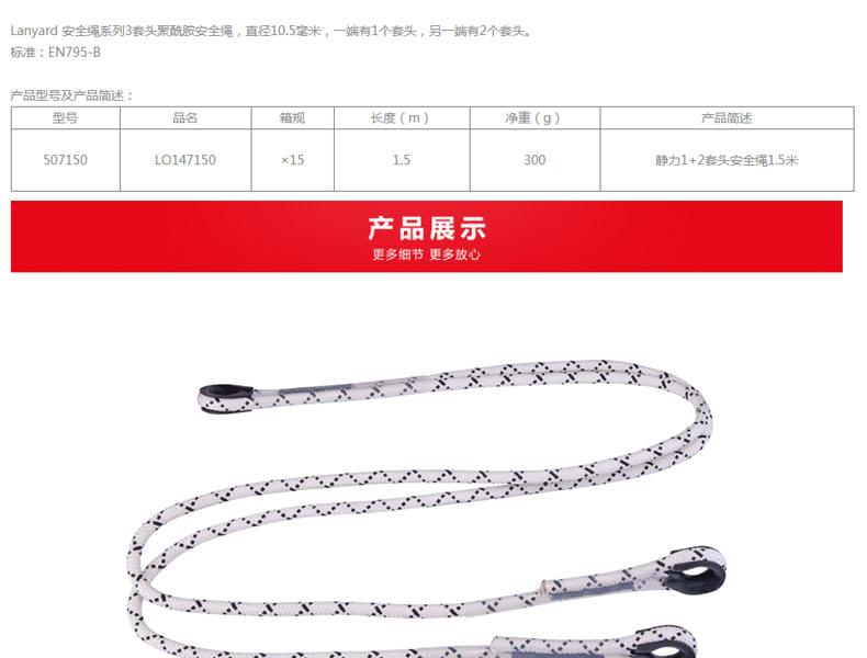 代爾塔507150 3股聚酰胺安全繩圖片1