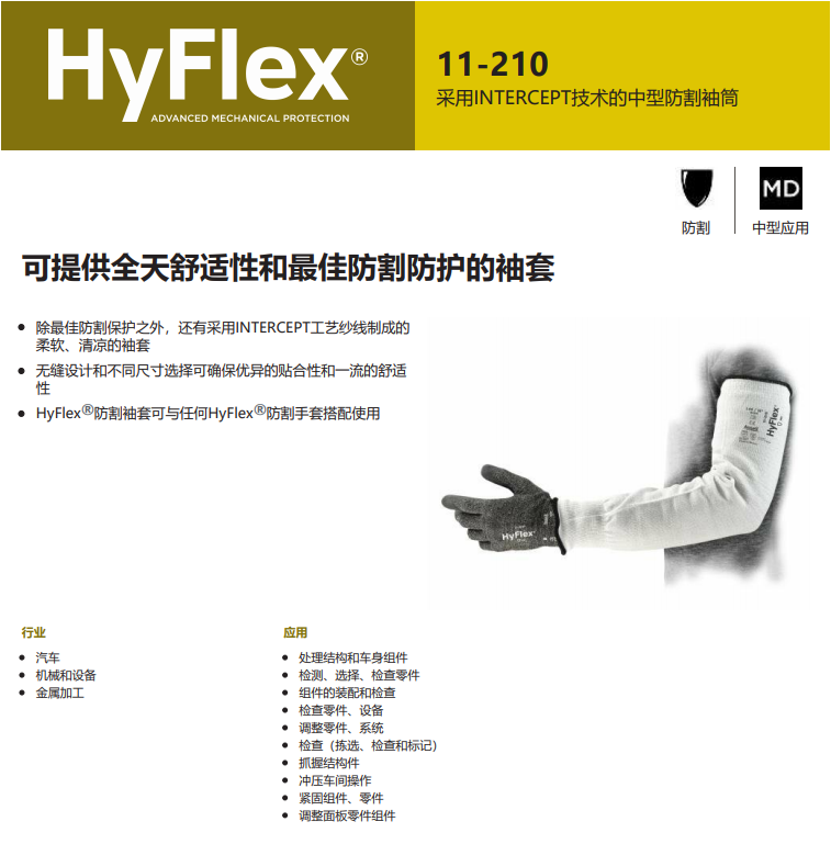 Ansell安思爾11-210HyFlexAnsell安思爾11-210HyFlex防割套袖圖片1