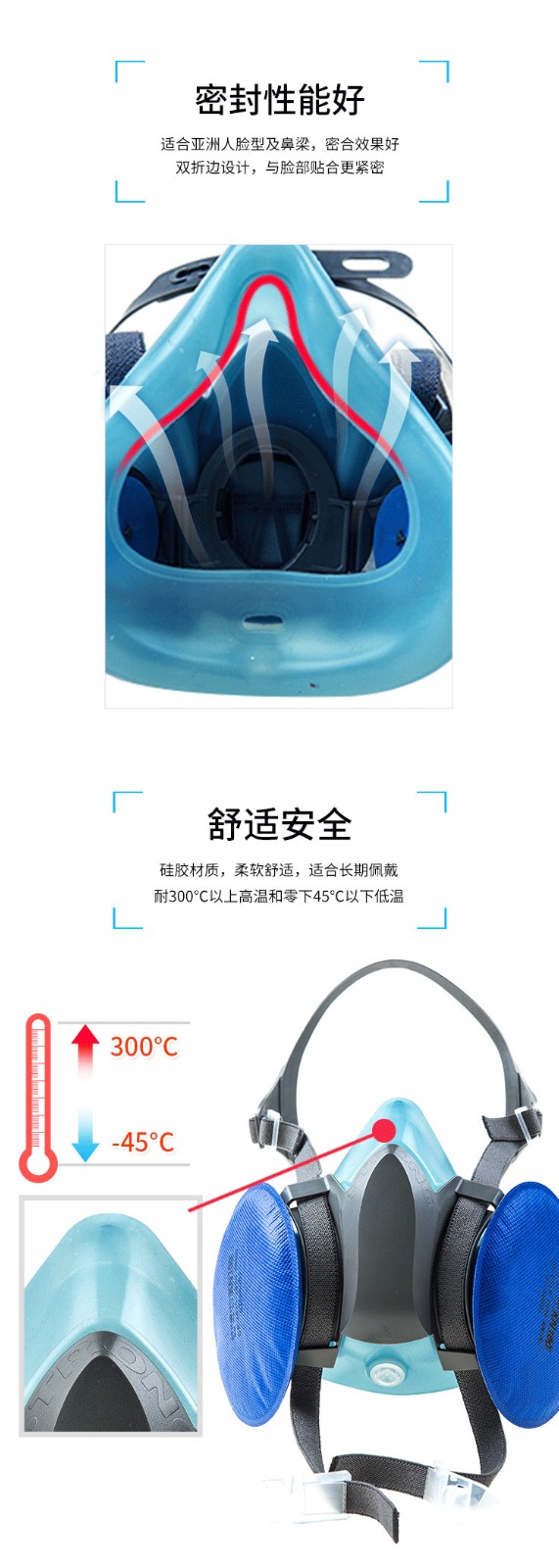 思創(chuàng)ST-M40-3A硅膠雙罐防塵面具圖3