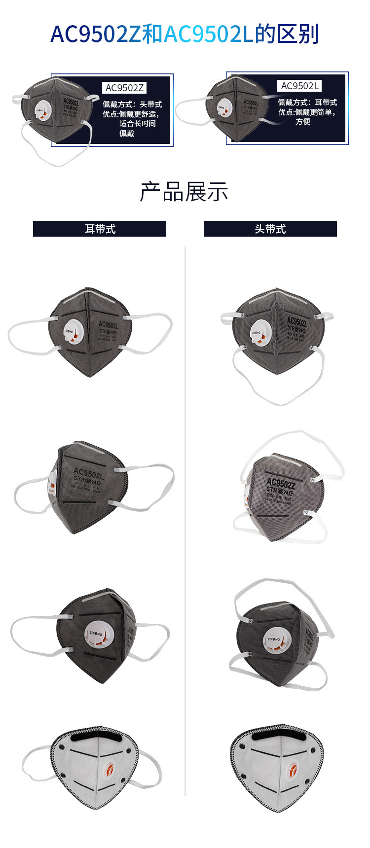 思創(chuàng)ST-AC9502Z KN95頭帶式防塵口罩圖7