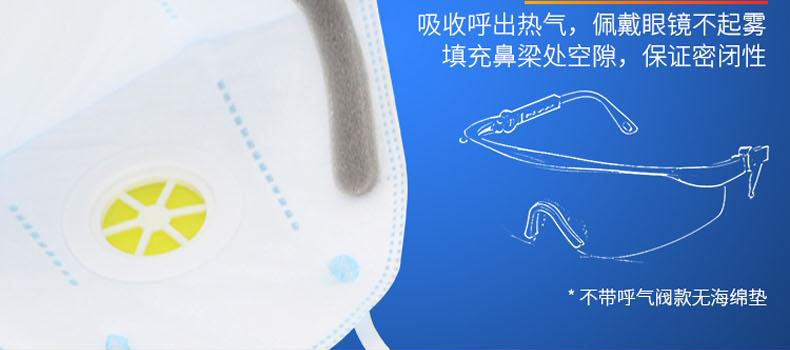 冠樺M-8860V(藍(lán)色)帶閥防塵口罩圖12