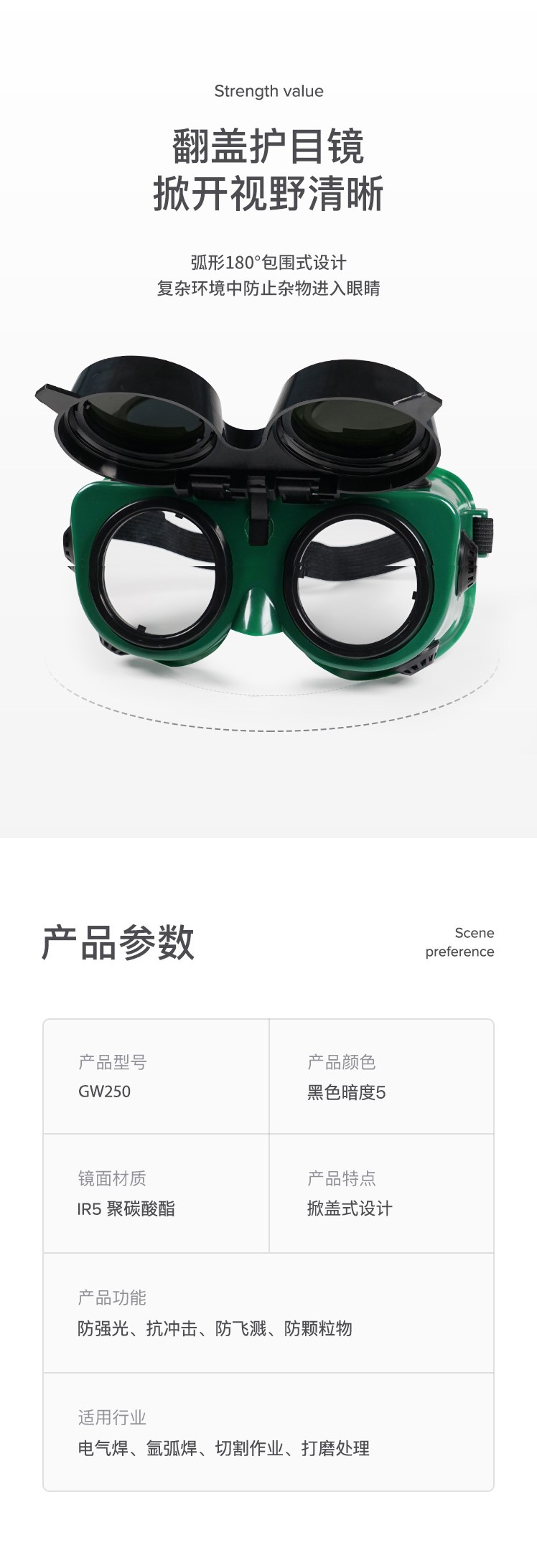 藍(lán)鷹GW250可掀式電焊眼鏡圖片5