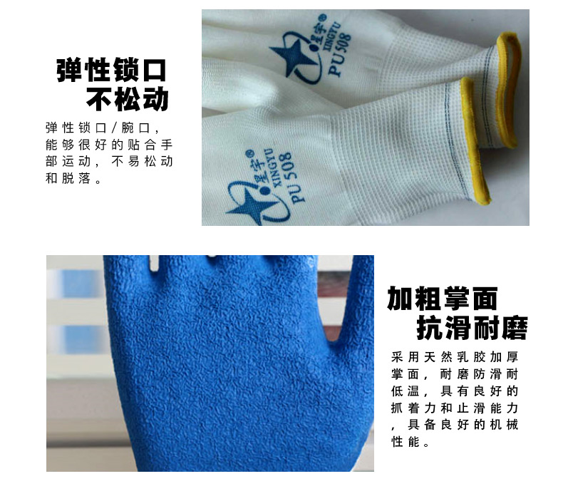 星宇L207紗線皺紋勞保手套圖片6
