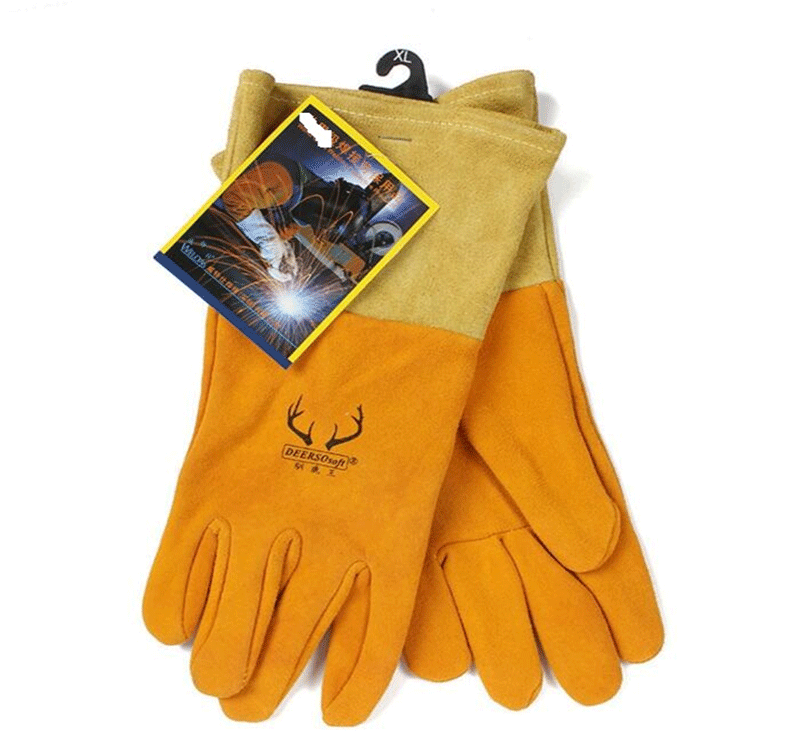 威特仕10-2327-M金黃色鹿二層皮焊工手套圖片7