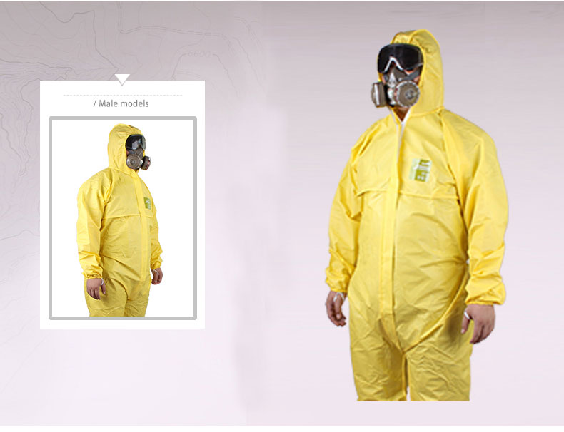 微護(hù)佳YY23-B-99-111-04MG2300黃色標(biāo)準(zhǔn)型有帽連體防護(hù)服圖片1