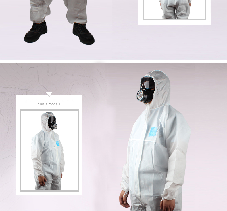 微護(hù)佳MG1500WH15-B-99-157-02白色增強(qiáng)型有帽連體防護(hù)服圖片3
