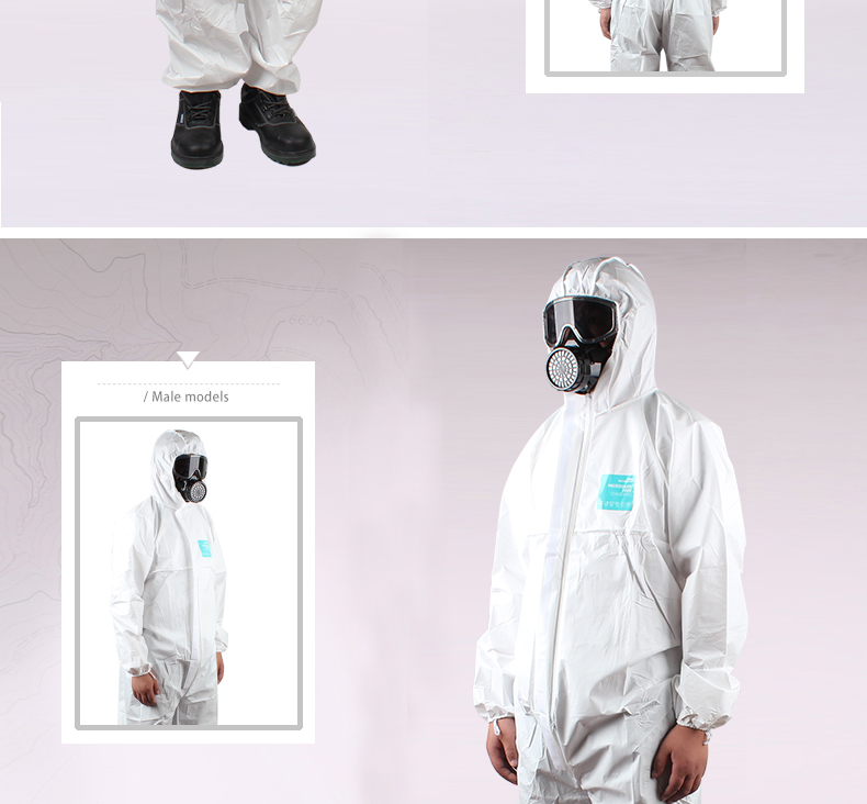 微護(hù)佳MG2000WH20-B-99-157-02白色標(biāo)準(zhǔn)型有帽連體防護(hù)服圖片12