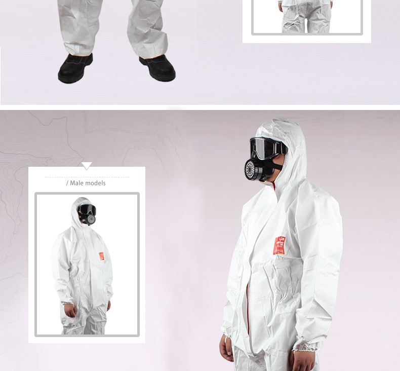 微護(hù)佳MG2500WH25-W-99-111-02白色標(biāo)準(zhǔn)型有帽連體防護(hù)服圖片2