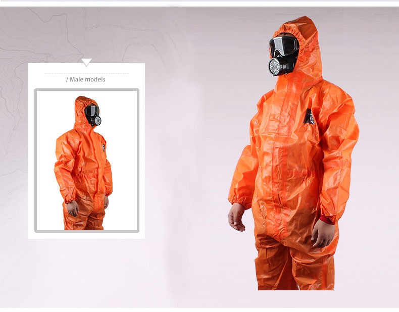 微護(hù)佳OR50-T-99-111-02MC5000橙色雙袖連體防化服 圖片3