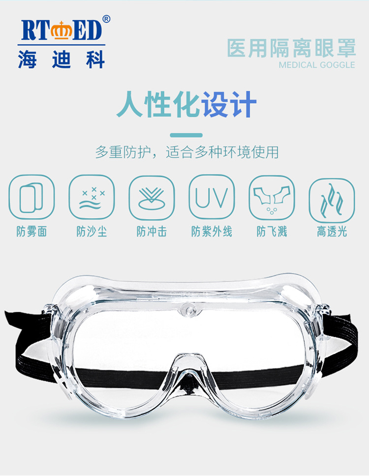 海迪科防霧防噴濺護(hù)目鏡圖片2