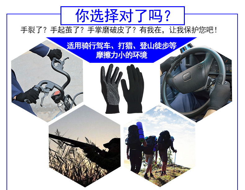 華特黑色防滑勞保手套圖片4