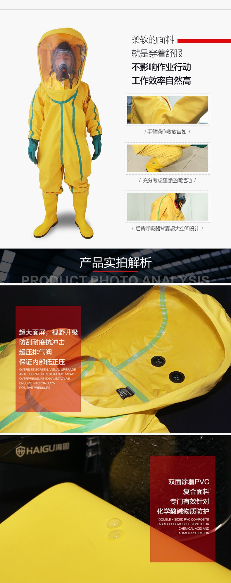 海固HG-2NP半封閉輕型防化服 內(nèi)置二級(jí)防化服(不含空氣呼吸器)圖片2