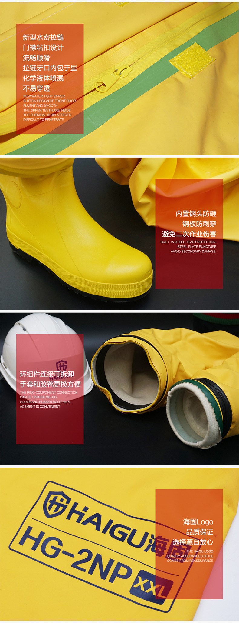 海固HG-2NP半封閉輕型防化服 內(nèi)置二級(jí)防化服(不含空氣呼吸器)圖片3