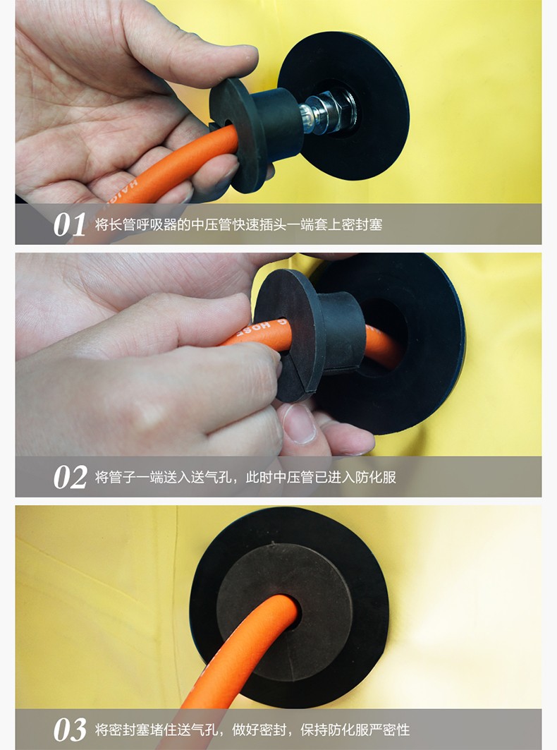 海固定制款！內(nèi)置外接 內(nèi)置插孔防化服圖片3